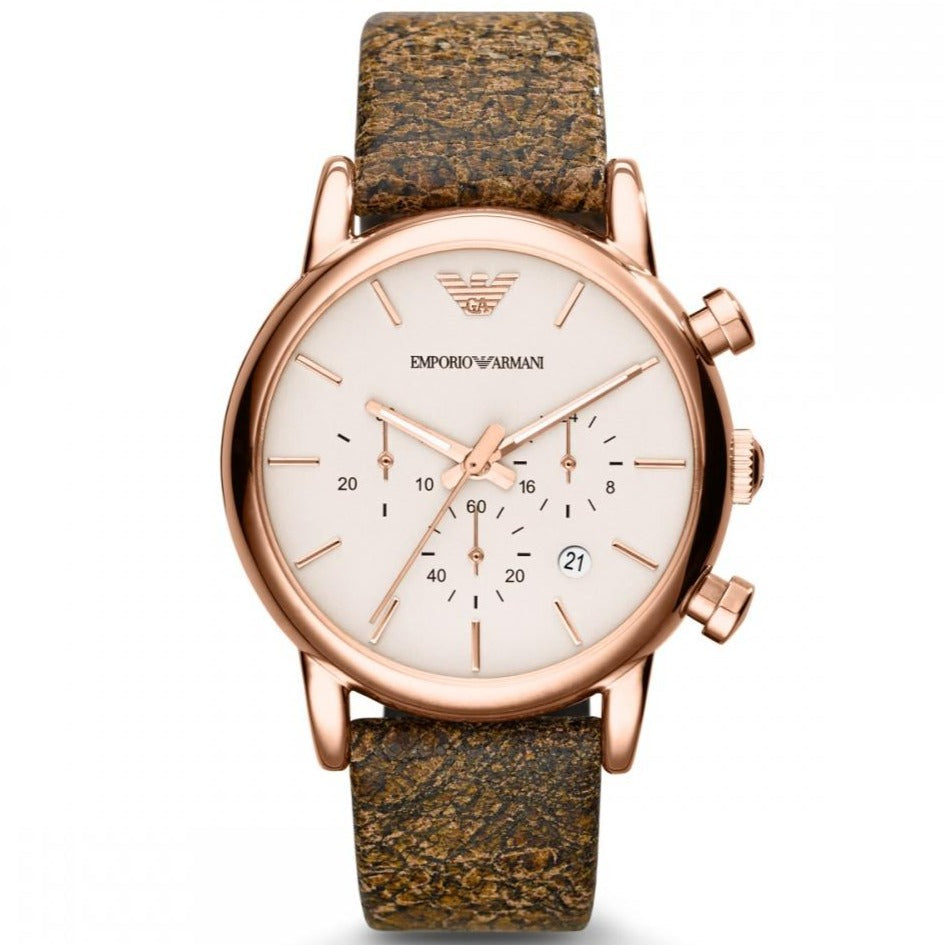 Emporio Armani Ar1809 Men S Luigi Chronograph Rose Gold Pvd Watch -korean beauty