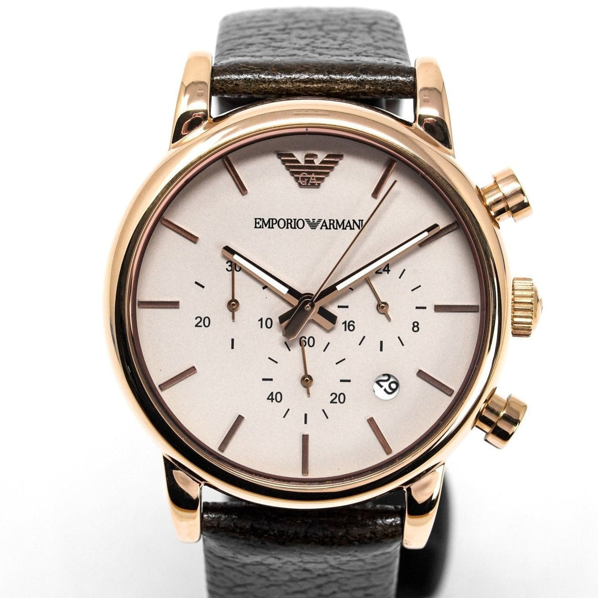 Emporio Armani Ar1809 Men S Luigi Chronograph Rose Gold Pvd Watch -korean beauty