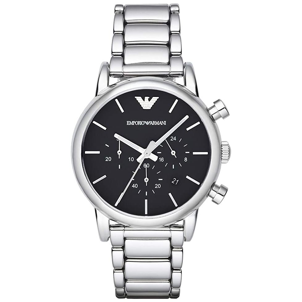 Emporio Armani Ar1853 Men S Silver Chronograph Watch -korean beauty