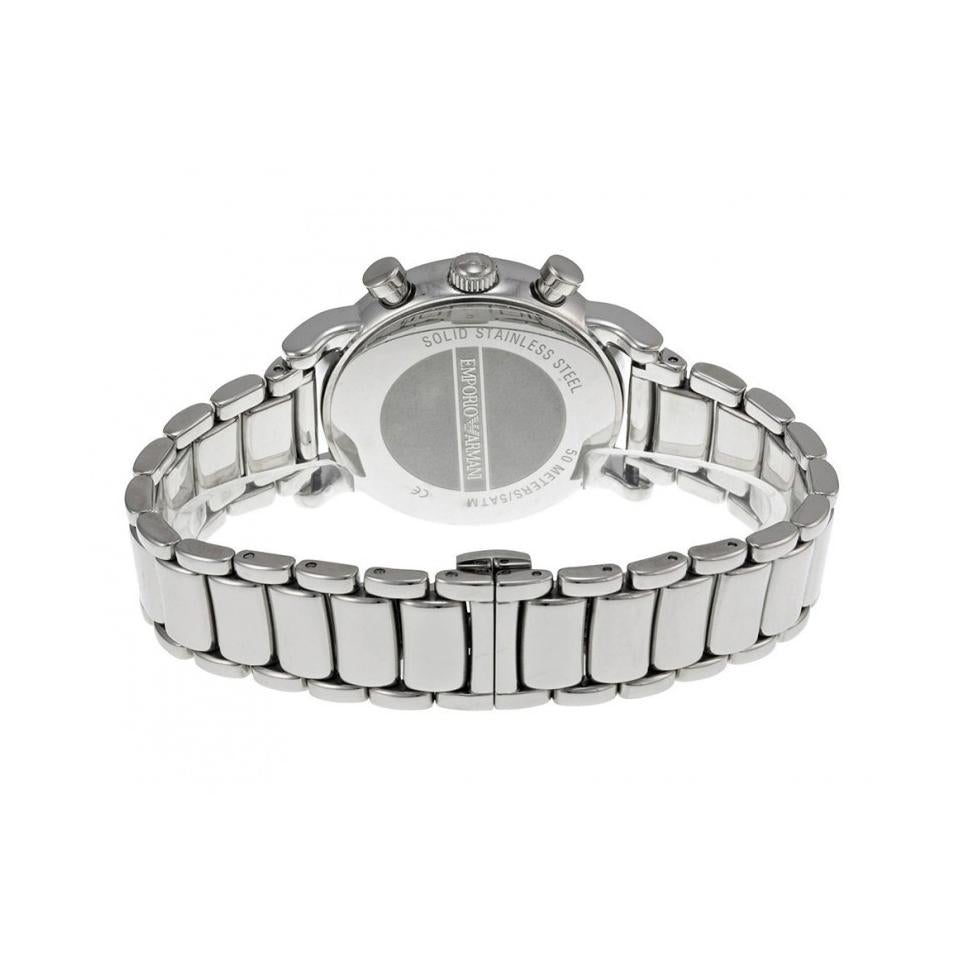 Emporio Armani Ar1853 Men S Silver Chronograph Watch -korean beauty
