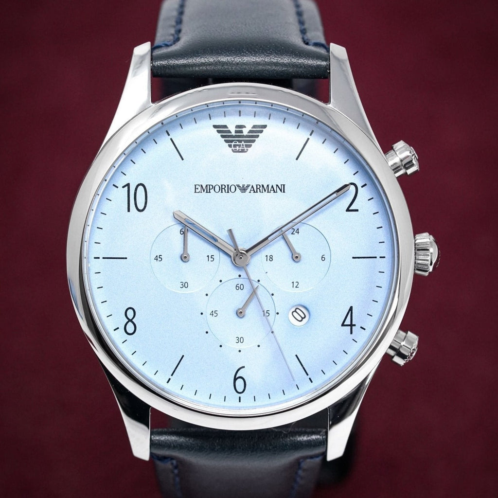 Emporio Armani Ar1889 Men S Chronograph Blue Watch -korean beauty