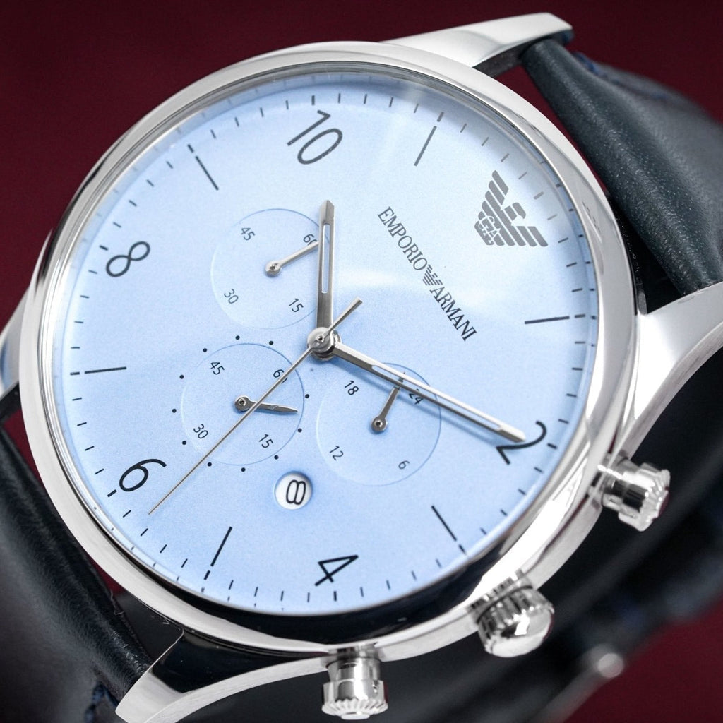 Emporio Armani Ar1889 Men S Chronograph Blue Watch -korean beauty