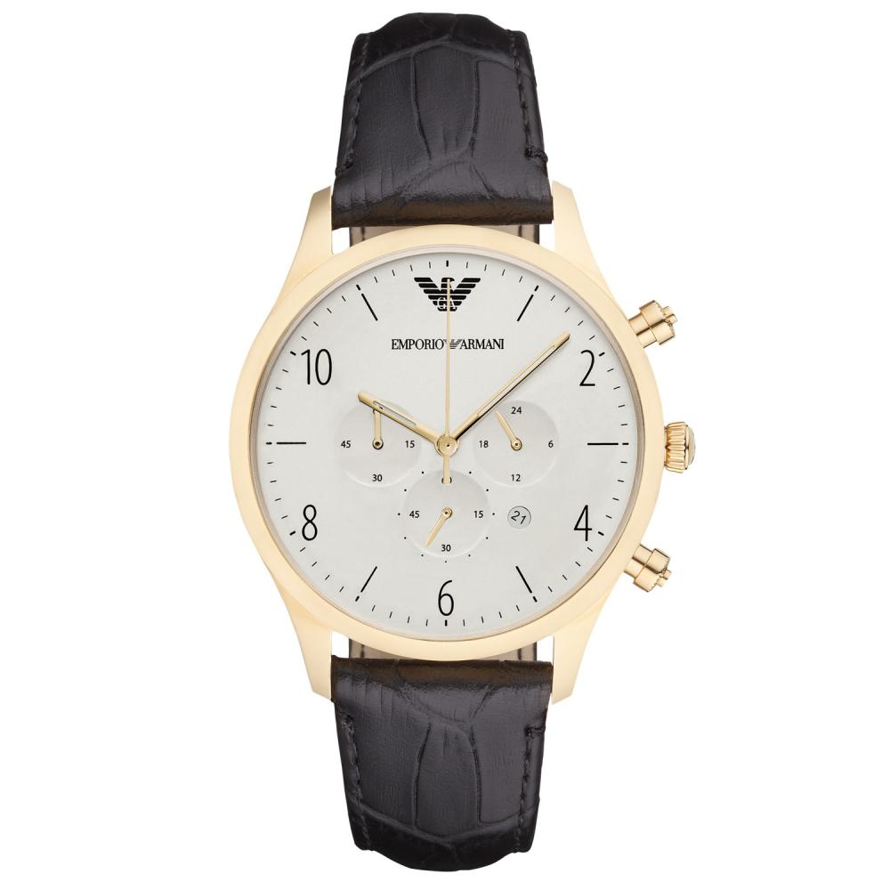 Emporio Armani Ar1892 Men S Chronograph Gold Pvd Watch -korean beauty