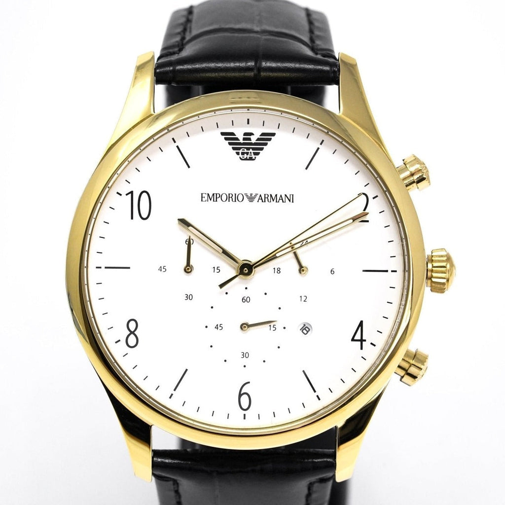 Emporio Armani Ar1892 Men S Chronograph Gold Pvd Watch -korean beauty