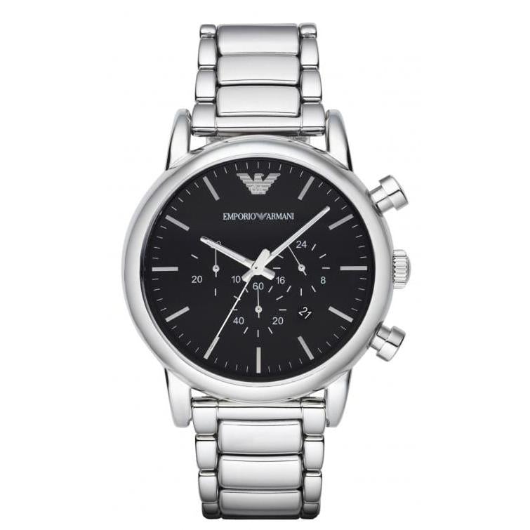 Emporio Armani Ar1894 Men S Luigi Silver Chronograph Watch -korean beauty