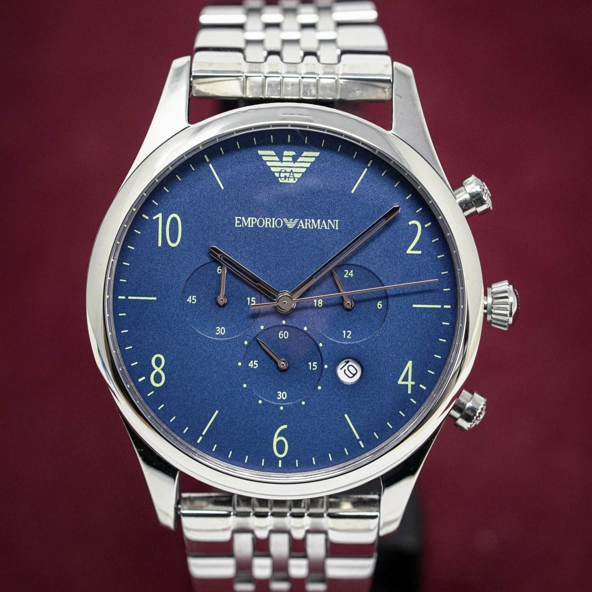 Emporio Armani Ar1942 Men S Chronograph Steel Watch -korean beauty