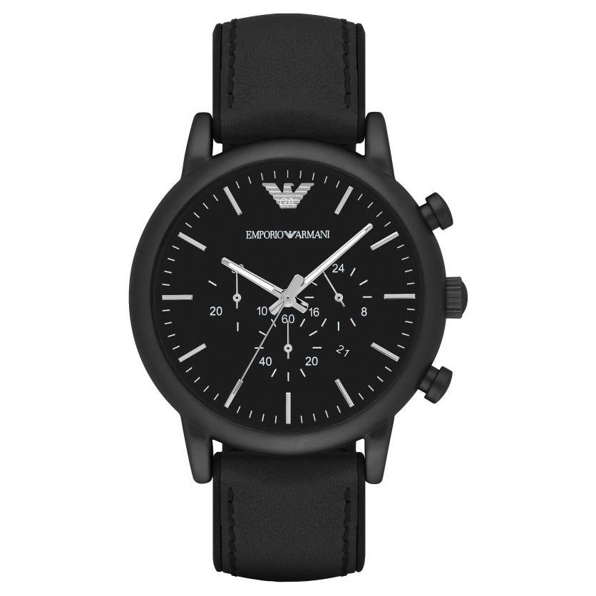 Emporio Armani Ar1970 Men S Luigi Black Chronograph Watch -korean beauty