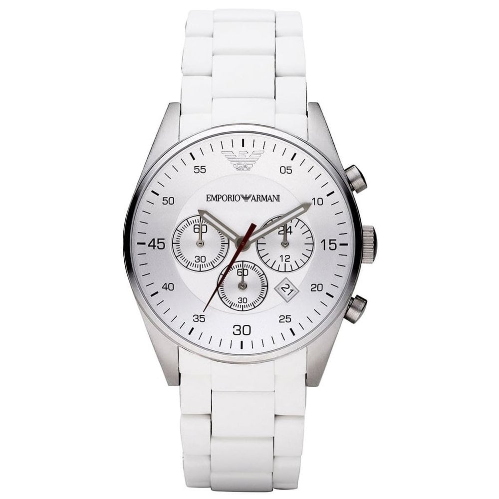 Emporio Armani Ar5859 Men S Chronograph Tazio White Watch -korean beauty