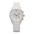 Emporio Armani Ar5867 Ladies White Chronograph Watch -korean beauty