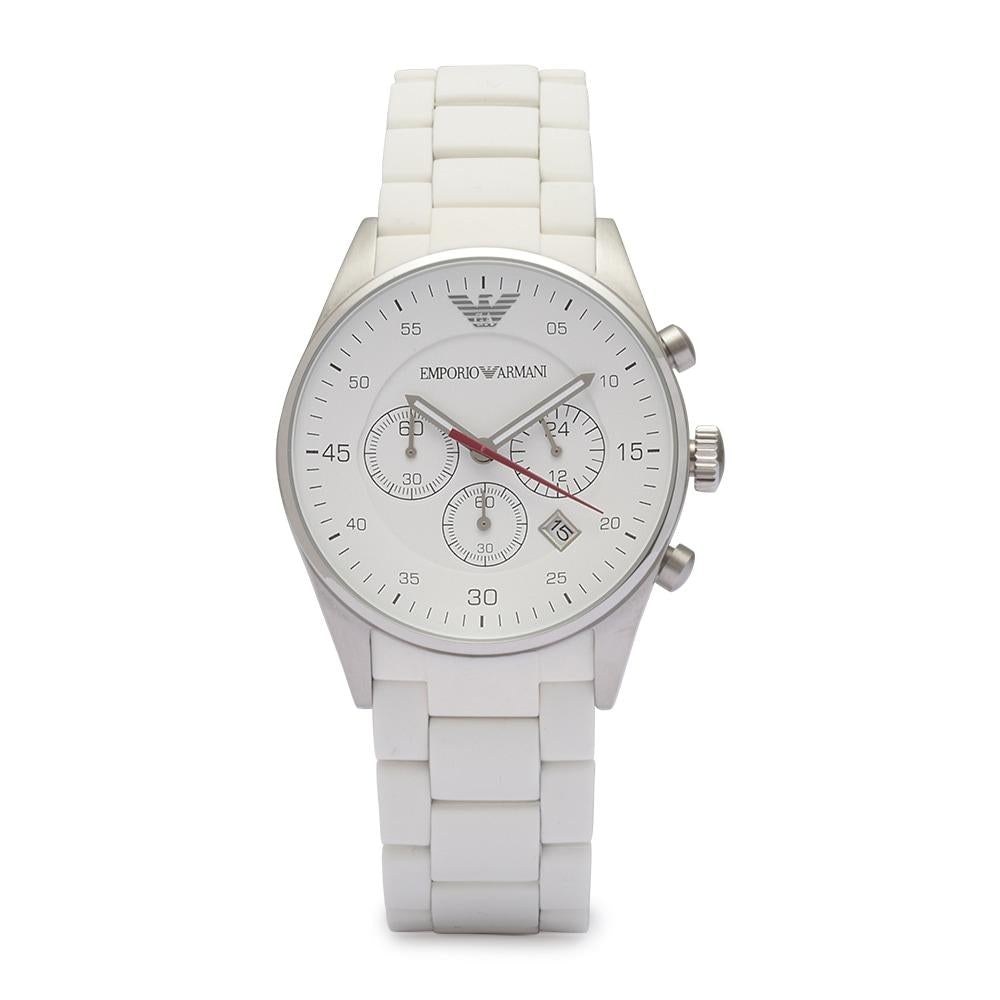 Emporio Armani Ar5867 Ladies White Chronograph Watch -korean beauty