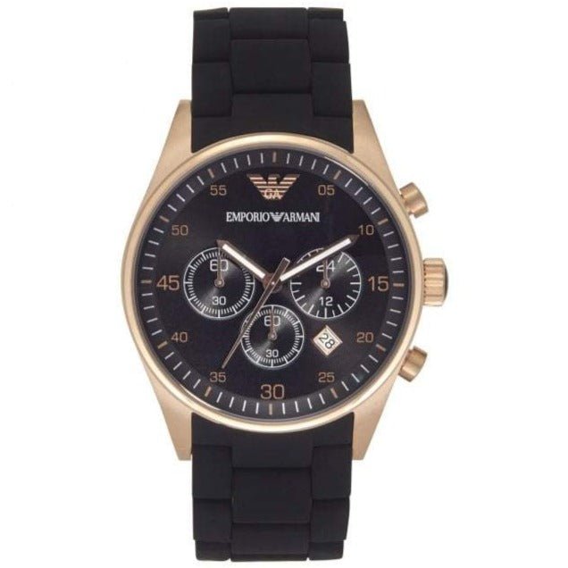 Emporio Armani Ar5906 Ladies Sportivo Chronograph Rose Gold Pvd Watch -korean beauty