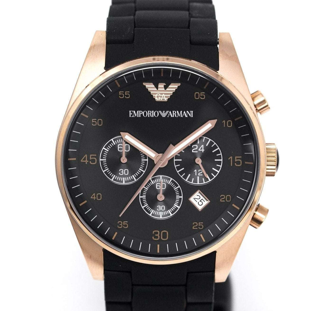 Emporio Armani Ar5906 Ladies Sportivo Chronograph Rose Gold Pvd Watch -korean beauty