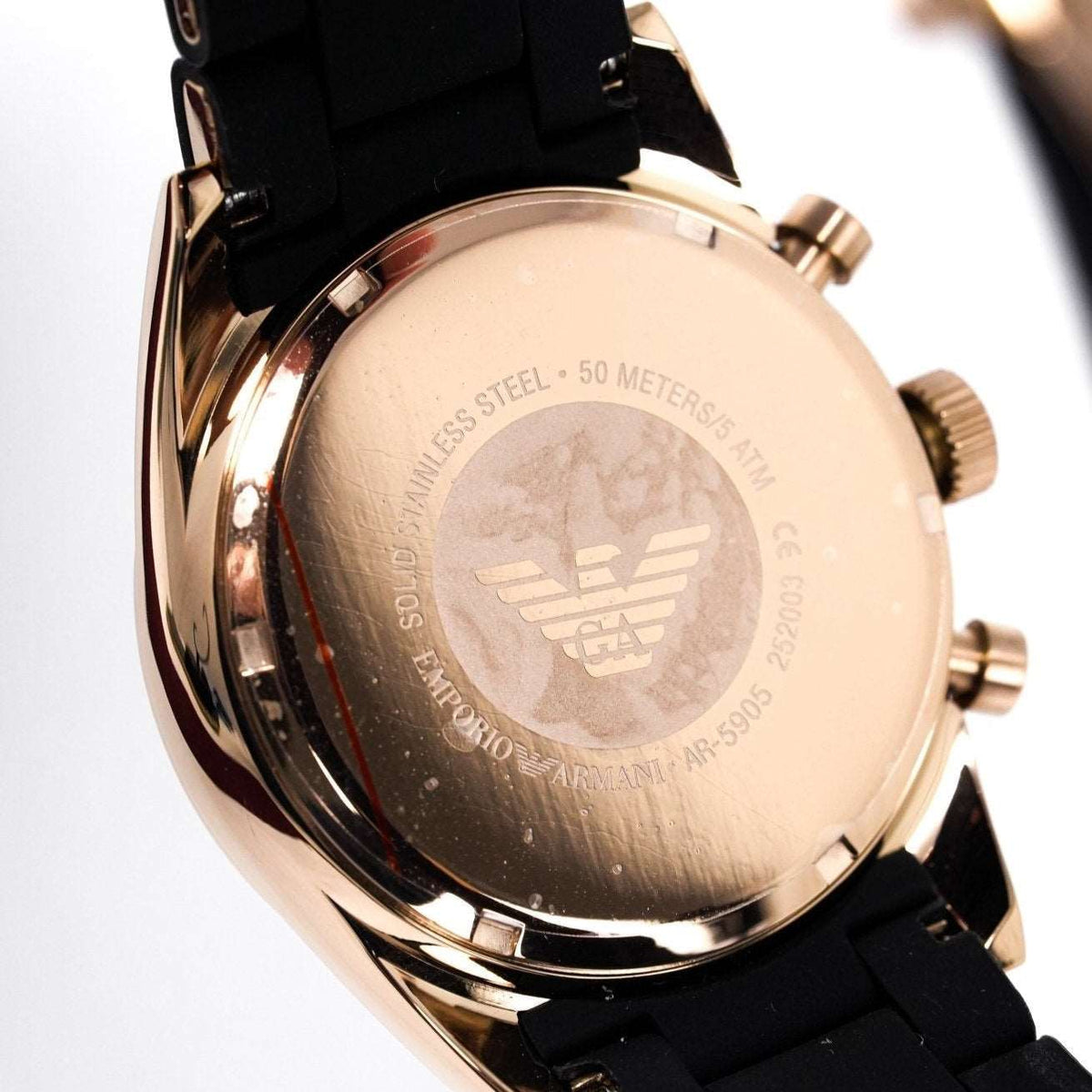 Emporio Armani Ar5906 Ladies Sportivo Chronograph Rose Gold Pvd Watch -korean beauty