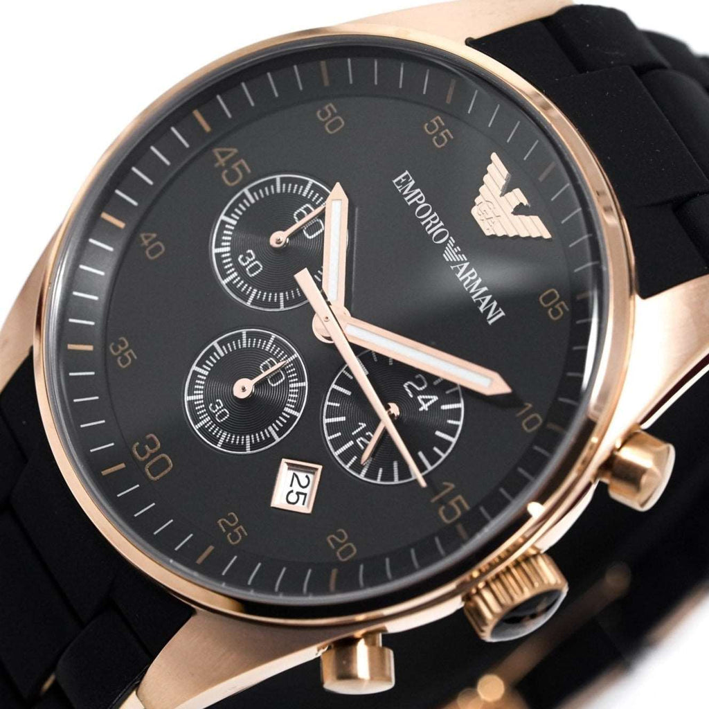 Emporio Armani Ar5906 Ladies Sportivo Chronograph Rose Gold Pvd Watch -korean beauty