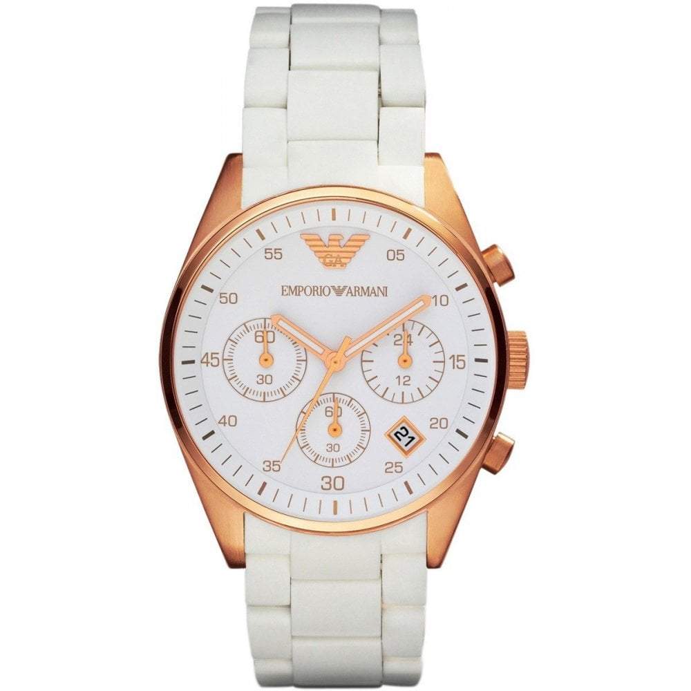 Emporio Armani Ar5920 Ladies Rose Gold Chronograph Watch -korean beauty