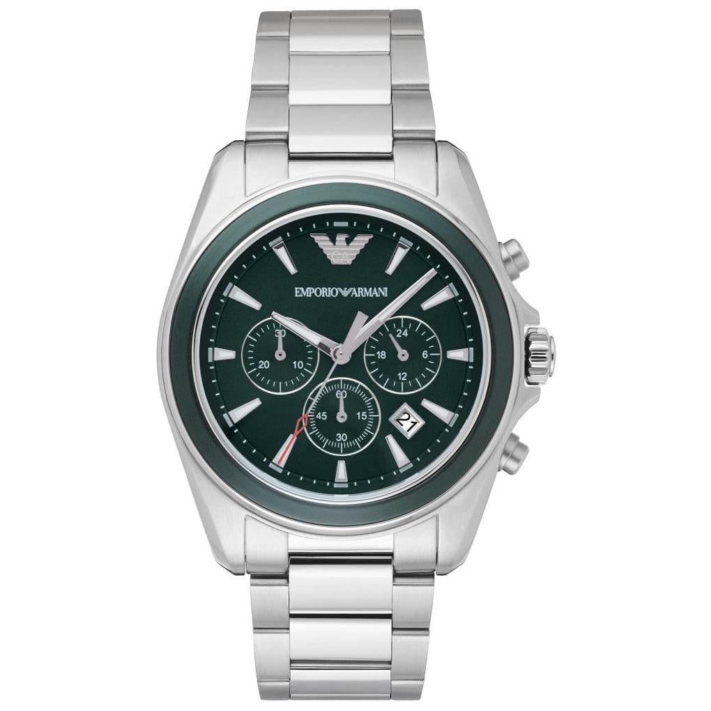 Emporio Armani Ar6090 Men S Silver Chronograph Watch -korean beauty