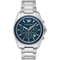 Emporio Armani Ar6091 Men S Blue Dial Silver Chronograph Watch -korean beauty