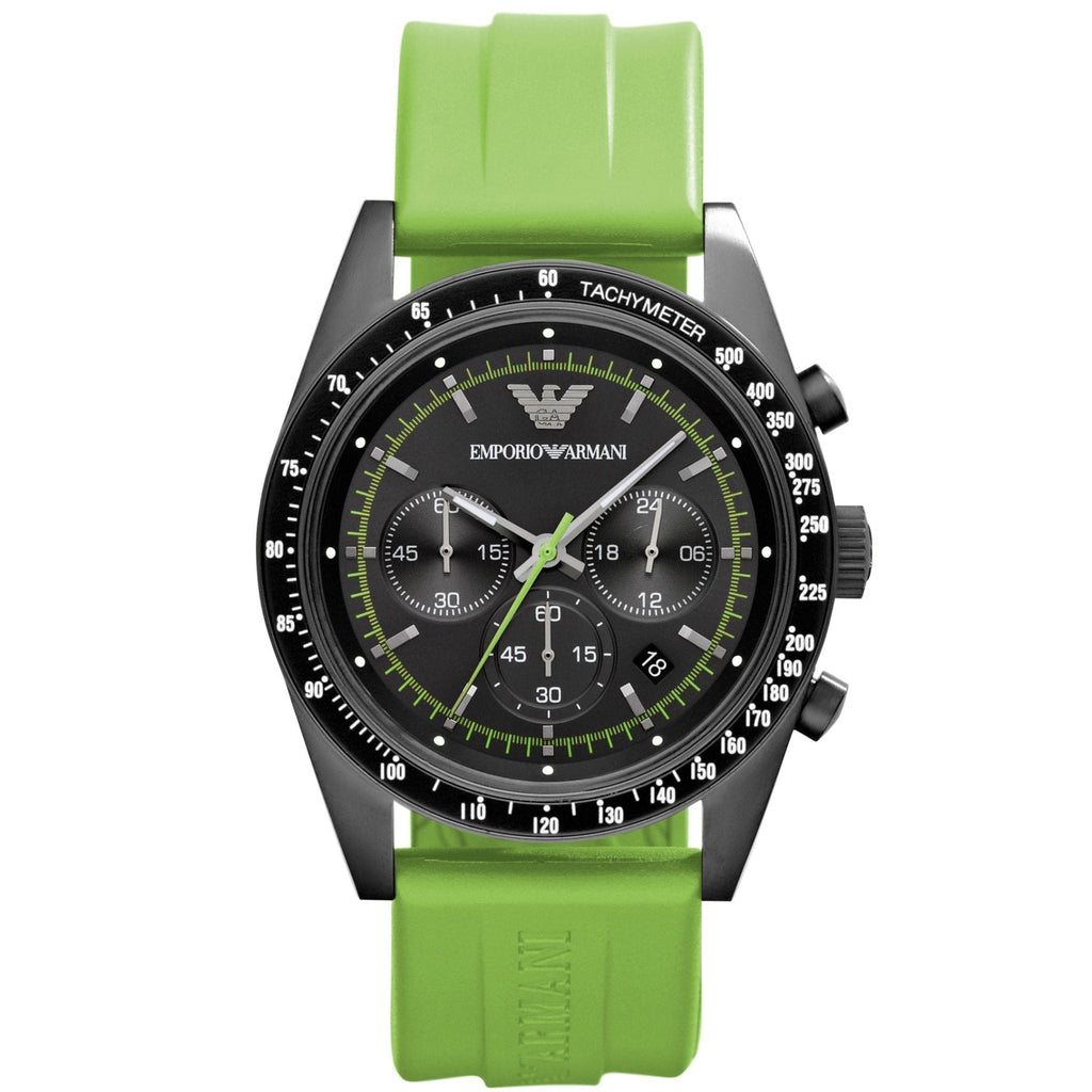 Emporio Armani Ar6115 Men S Sportivo Chronograph Green Watch -korean beauty