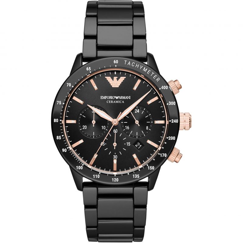 Emporio Armani Ar70002 Men S Mario Ceramic Chronograph Watch -korean beauty