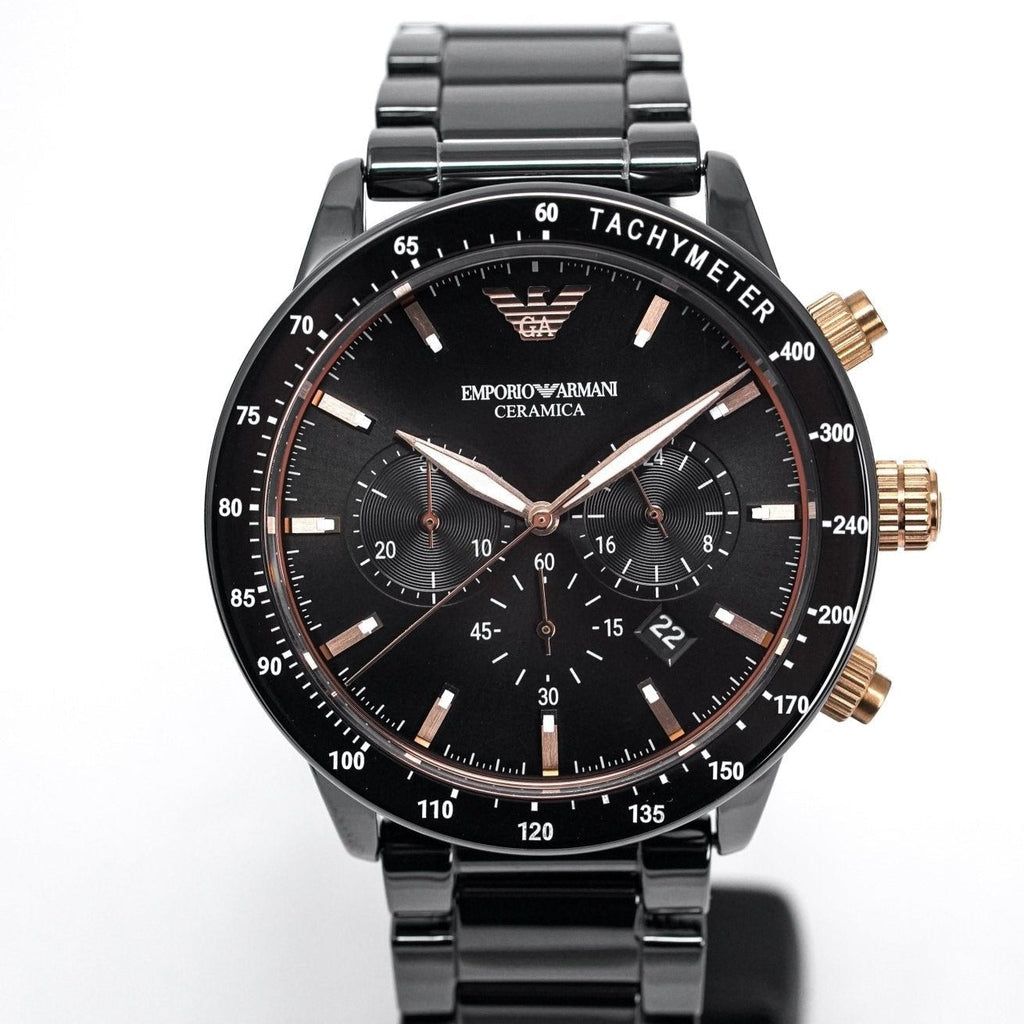 Emporio Armani Ar70002 Men S Mario Ceramic Chronograph Watch -korean beauty