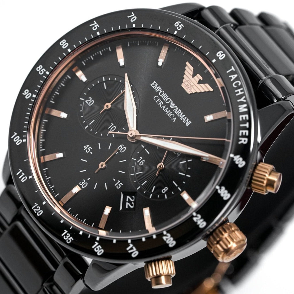 Emporio Armani Ar70002 Men S Mario Ceramic Chronograph Watch -korean beauty