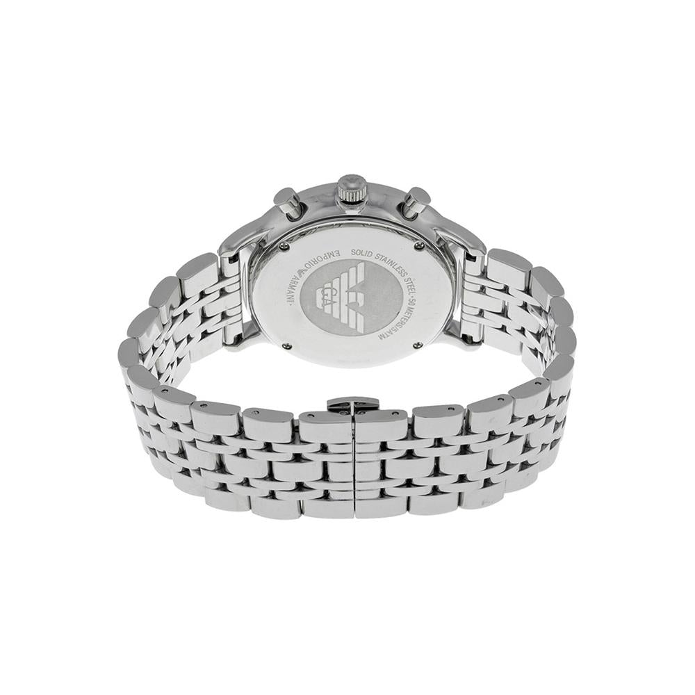 Emporio Armani Ar80009 Men S Silver Chronograph Watch -korean beauty