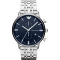 Emporio Armani Ar80013 Men S Blue Dial Silver Watch -korean beauty