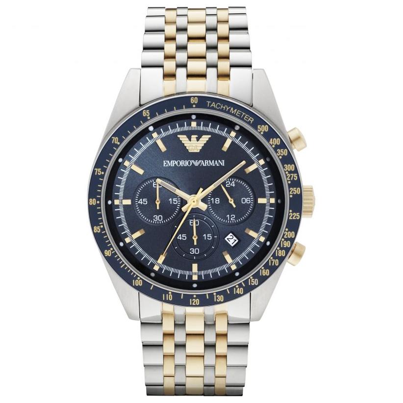 Emporio Armani Ar8030 Men S Tazio Chronograph Two Tone Watch -korean beauty