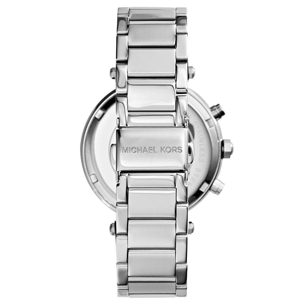Michael Kors Mk5353 Ladies Parker Silver Chronograph Watch -korean beauty