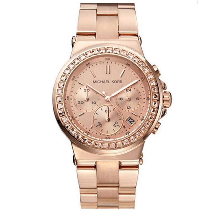 Michael Kors Mk5586 Ladies Mini Dylan Glitz Rose Gold Watch -korean beauty