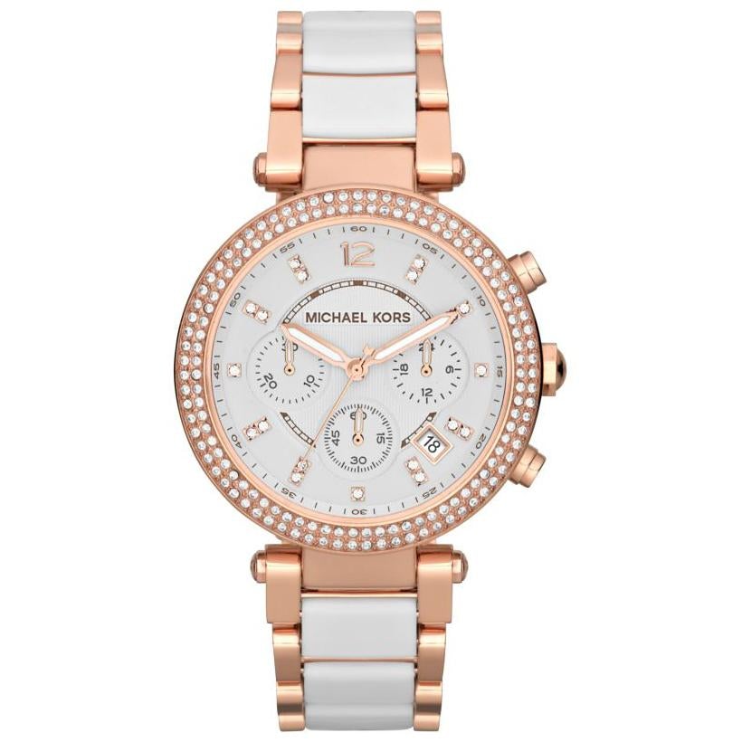 Michael Kors Mk5774 Ladies Parker Rose Gold Chronograph Watch -korean beauty