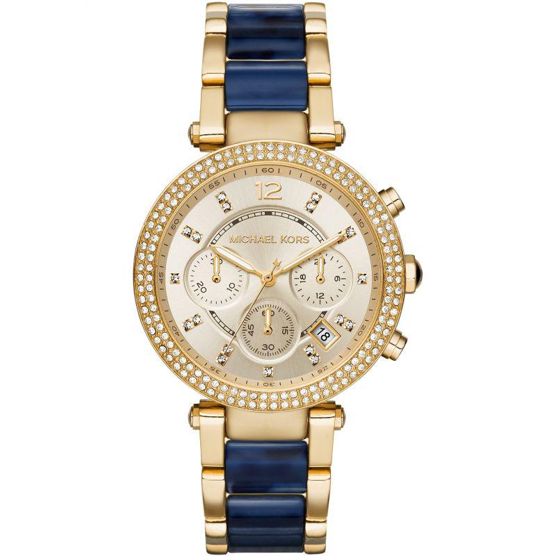 Michael Kors Mk6238 Ladies Parker Two Tone Blue Watch -korean beauty