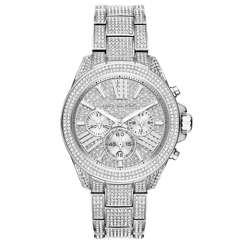 Michael Kors Mk6317 Ladies Silver Wren Chronograph Watch -korean beauty