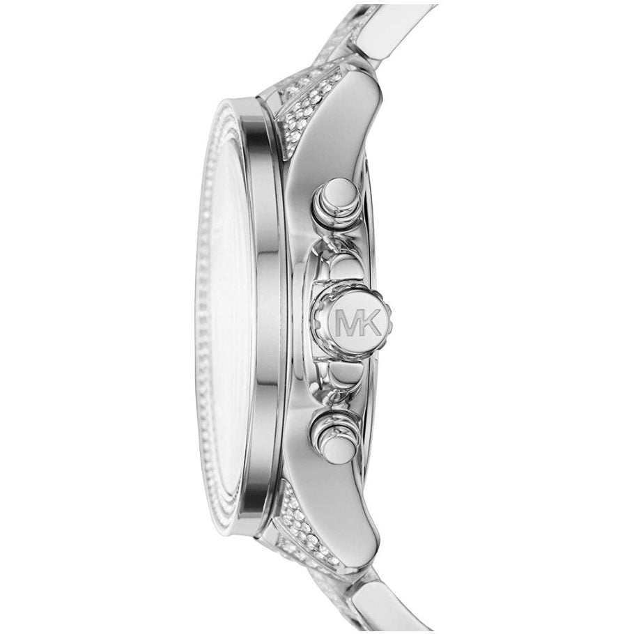 Michael Kors Mk6317 Ladies Silver Wren Chronograph Watch -korean beauty