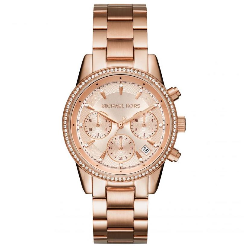 Michael Kors Mk6357 Ladies Ritz Rose Gold Watch -korean beauty