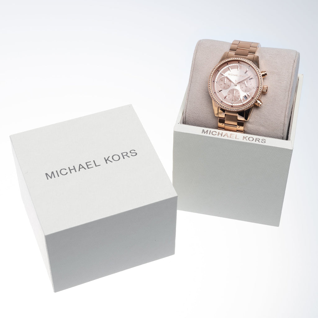 Michael Kors Mk6357 Ladies Ritz Rose Gold Watch -korean beauty