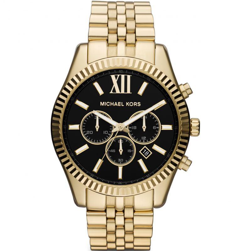 Michael Kors Mk8286 Men S Lexington Gold Tone Chronograph Watch -korean beauty