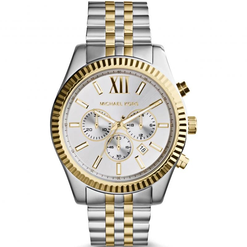 Michael Kors Mk8344 Men S Lexington Chronograph Two Tone Watch -korean beauty