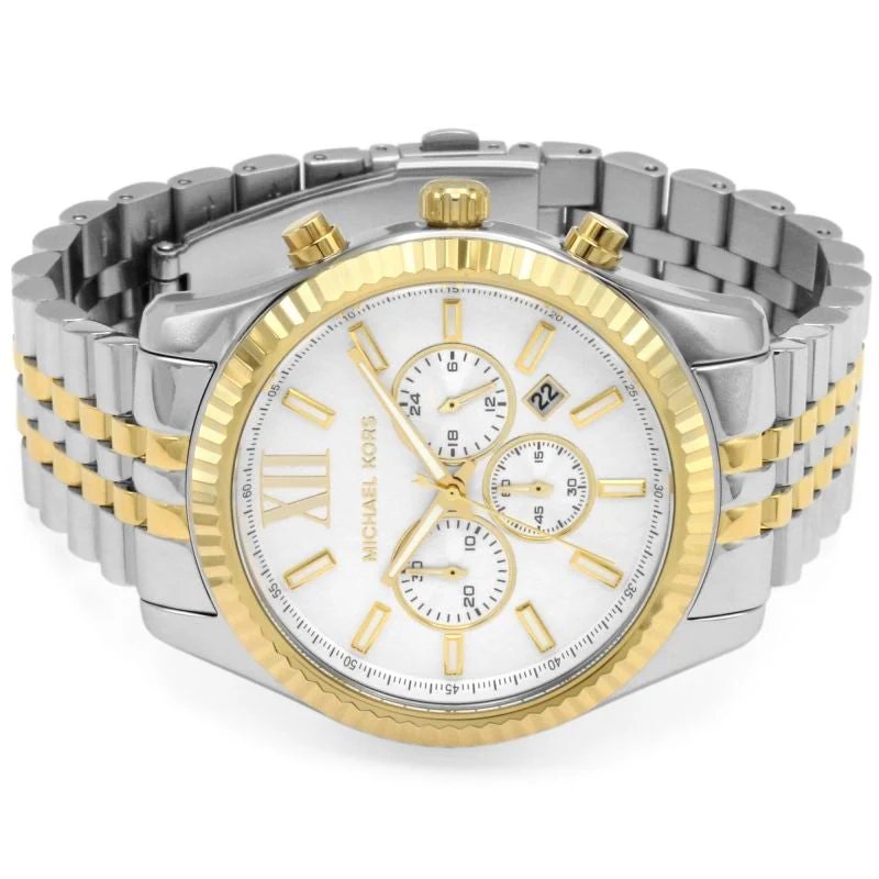 Michael Kors Mk8344 Men S Lexington Chronograph Two Tone Watch -korean beauty