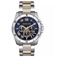 Michael Kors Mk8437 Men S Brecken Chronograph Two Tone Blue Watch -korean beauty