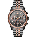 Michael Kors Mk8561 Men S Lexington Chronograph Dark Two Tone Watch -korean beauty