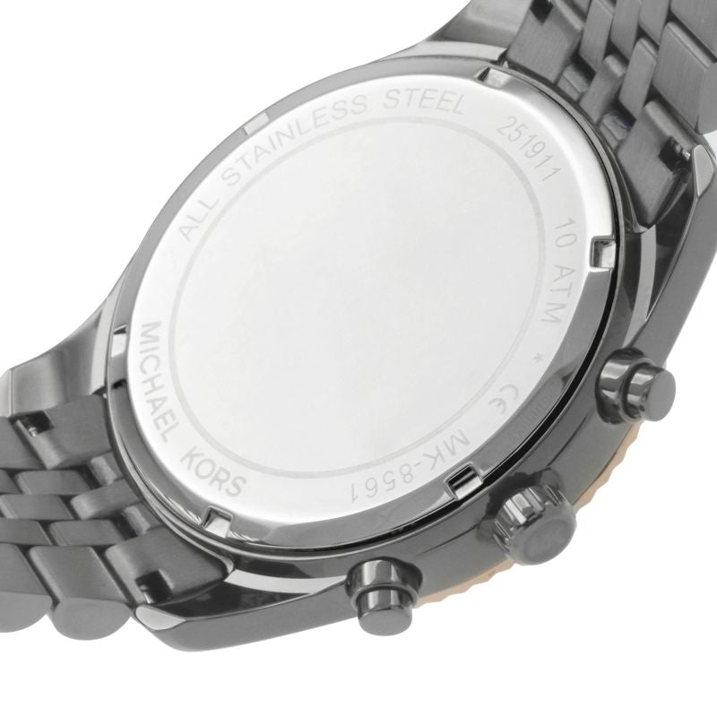 Michael Kors Mk8561 Men S Lexington Chronograph Dark Two Tone Watch -korean beauty