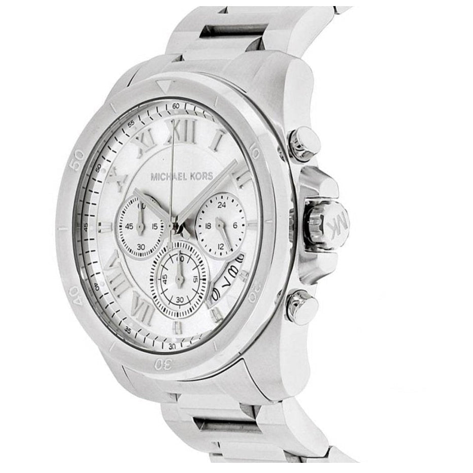 Michael Kors Mk8562 Men S Brecken Chronograph Silver Watch -korean beauty