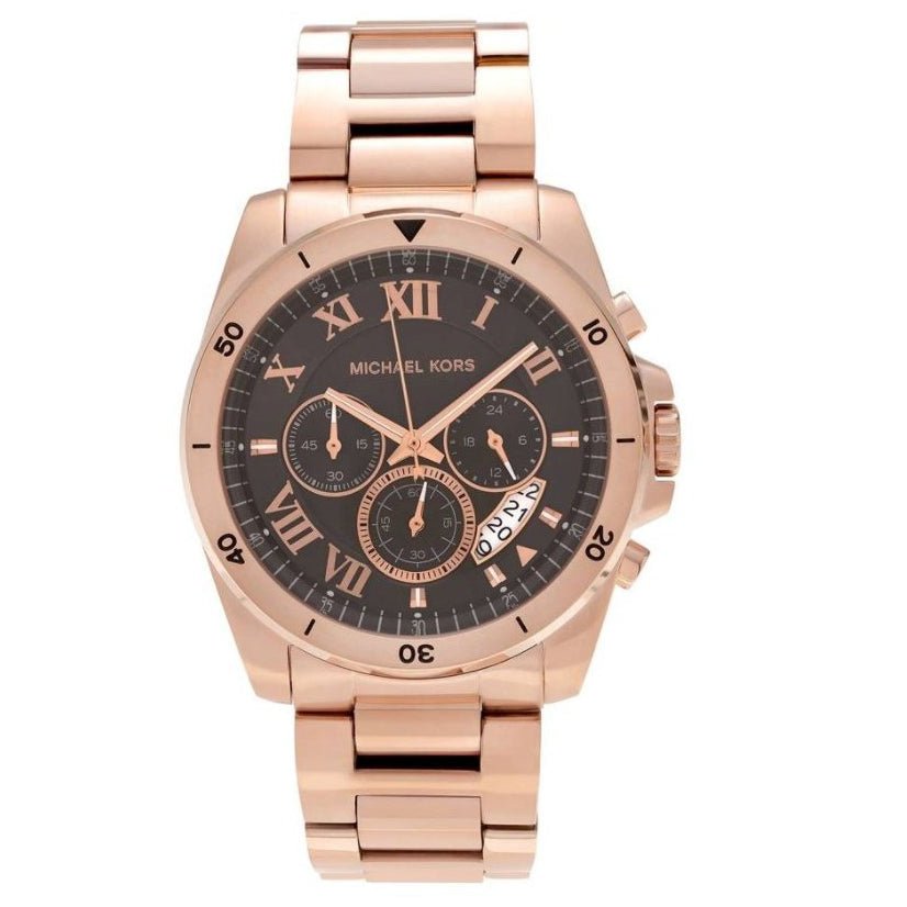 Michael Kors Mk8563 Men S Brecken Chronograph Rose Gold Watch -korean beauty