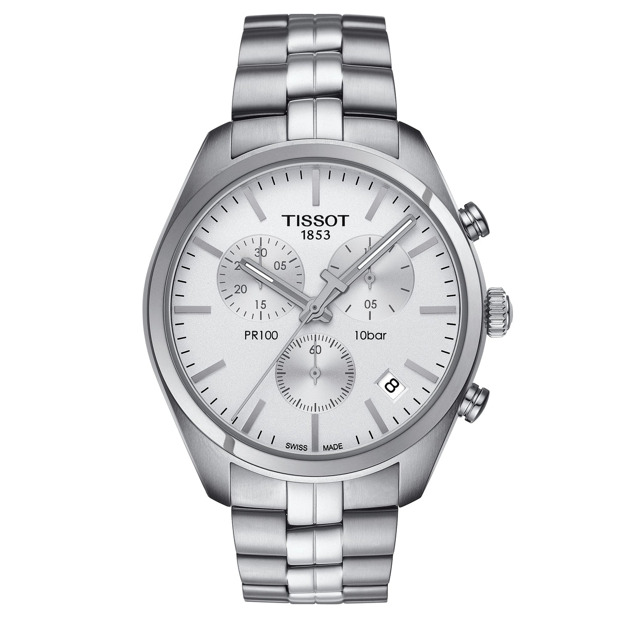 Tissot Pr 100 Chronograph Mens Silver Watch T1014171103100 -korean beauty