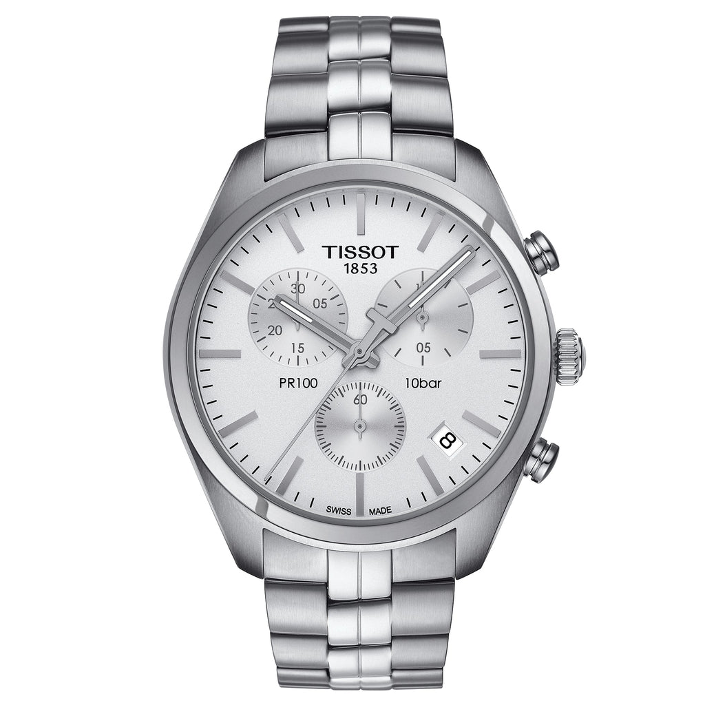 Tissot Pr 100 Chronograph Mens Silver Watch T1014171103100 -korean beauty