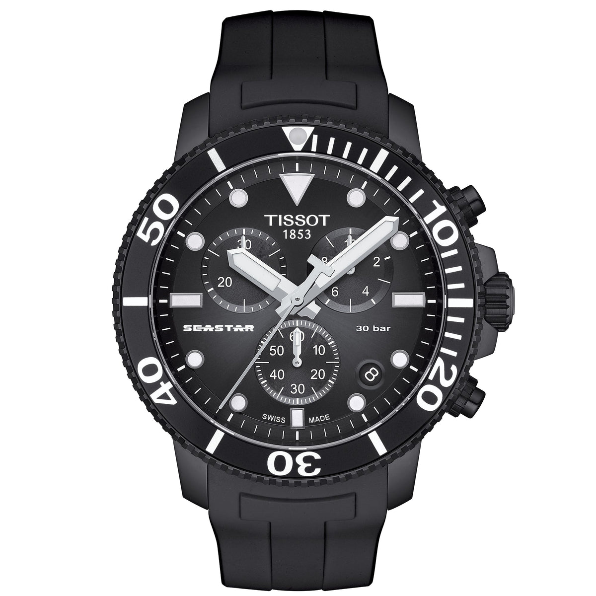 Tissot Seastar 1000 Chronograph Mens Black Watch T120 417 37 051 02 -korean beauty