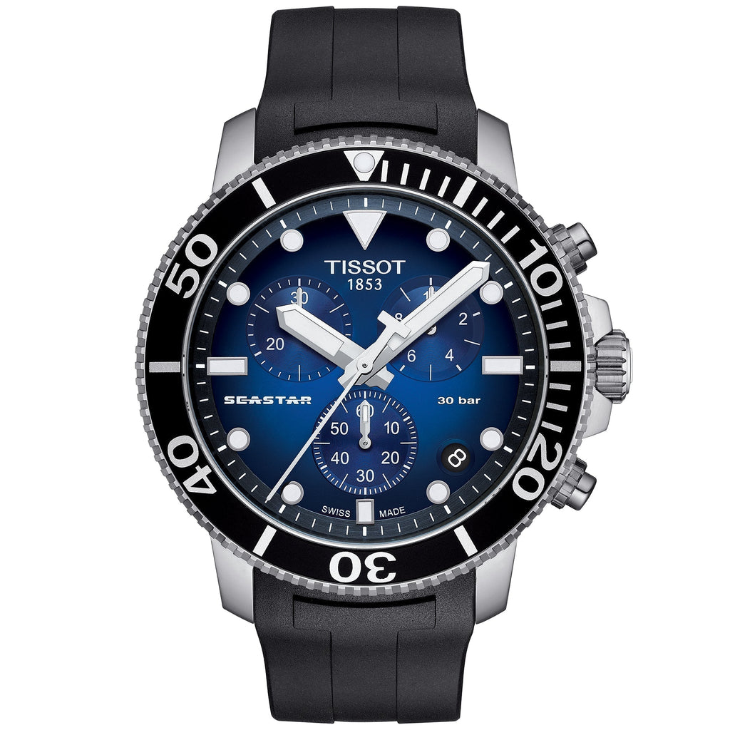 Tissot Seastar 1000 Chronograph Mens Blue Watch T120 417 17 041 00 -korean beauty