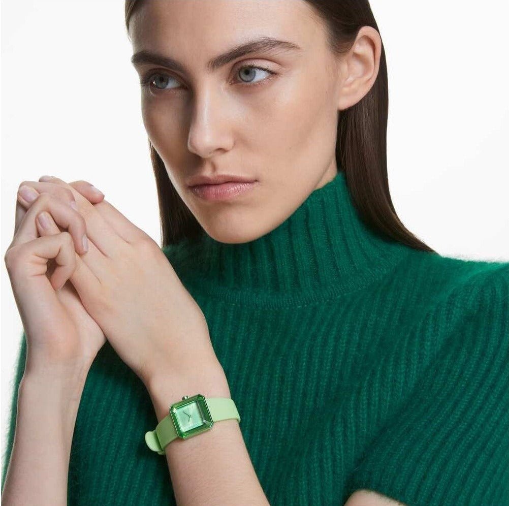 Swarovski Watch With Silicone Strap Green 5624379 -korean beauty
