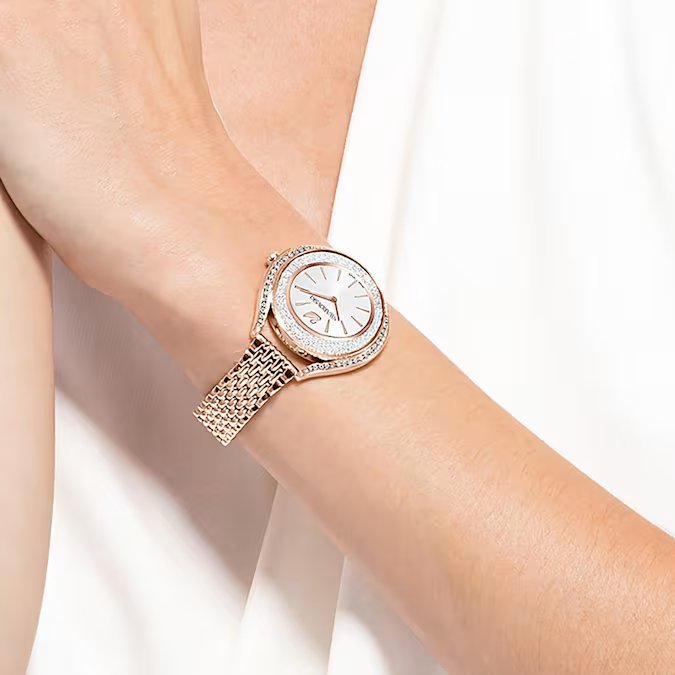 Swarovski Crystalline Aura Ladies Rose Gold Watch 5519459 -korean beauty